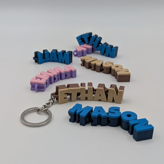 Custom 3D Printed Name Keychain