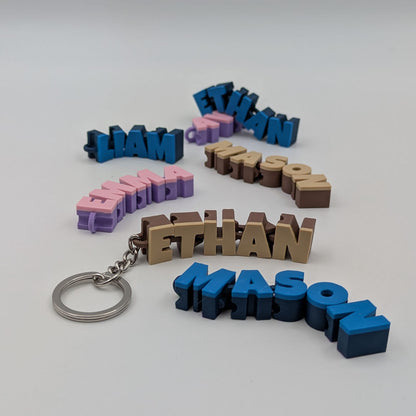 Custom 3D Printed Name Keychain